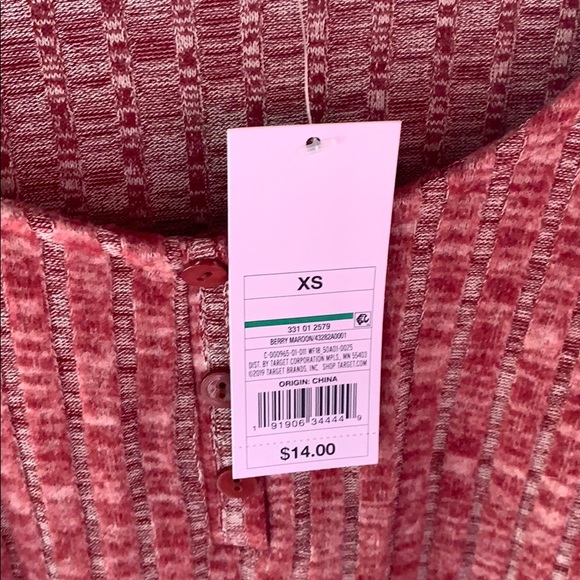 Wild Fable Berry Maroon Long Sleeve Top XS - Picture 5 of 9